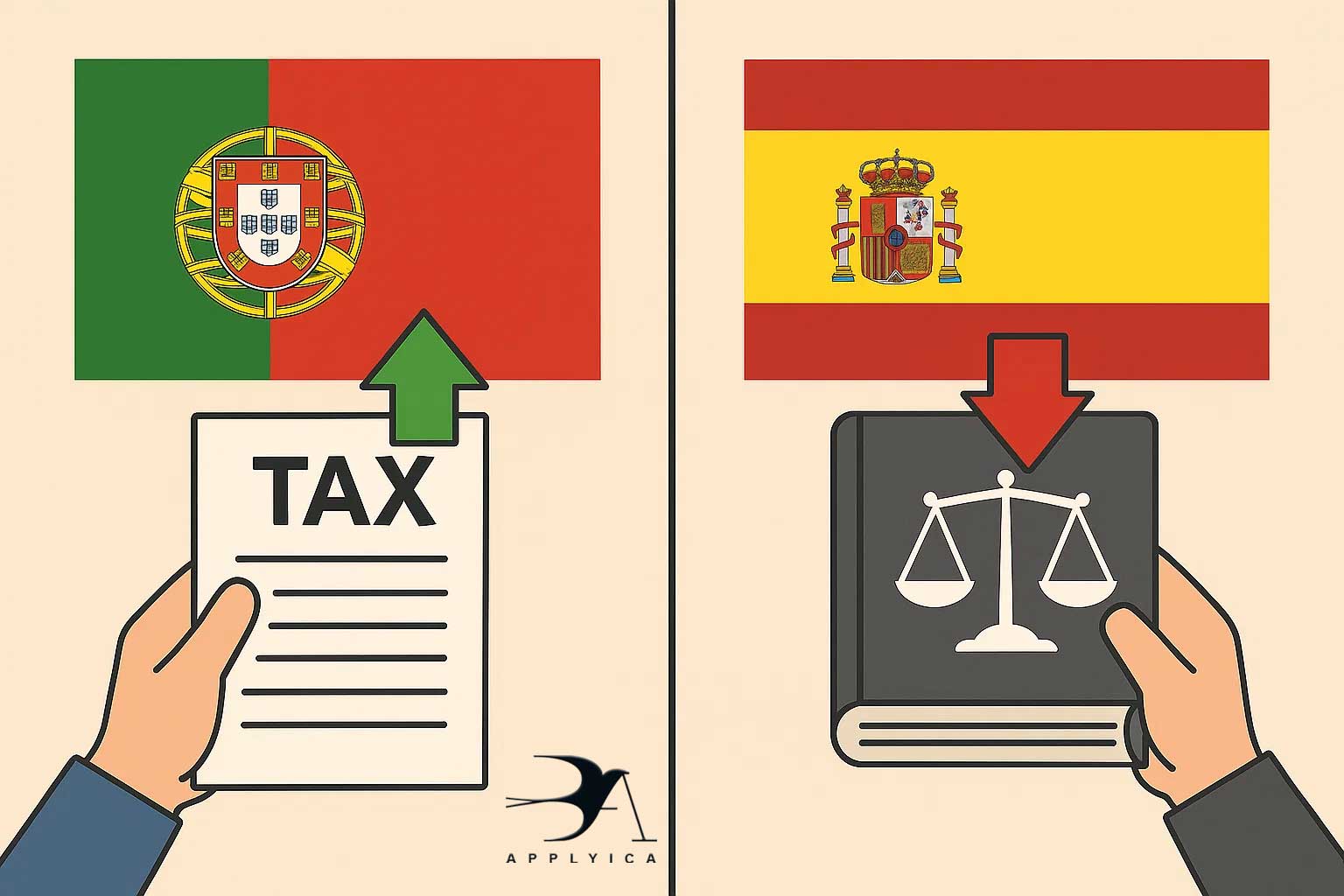 مالیات و قوانین تجاری در پرتغال در مقابل اسپانیا
